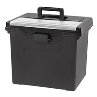 IRIS USA File Box with Lid Portable File Organizer