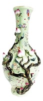 CHINESE PORCELAIN W/ APPLIED FLOWER VASE