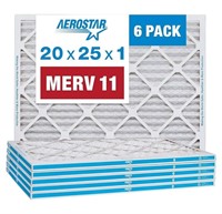 Aerostar 20x25x1 MERV 11 Pleated, AC Furnace Air