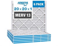 Aerostar 20x20x1 MERV 13 Pleated Air Filter, AC