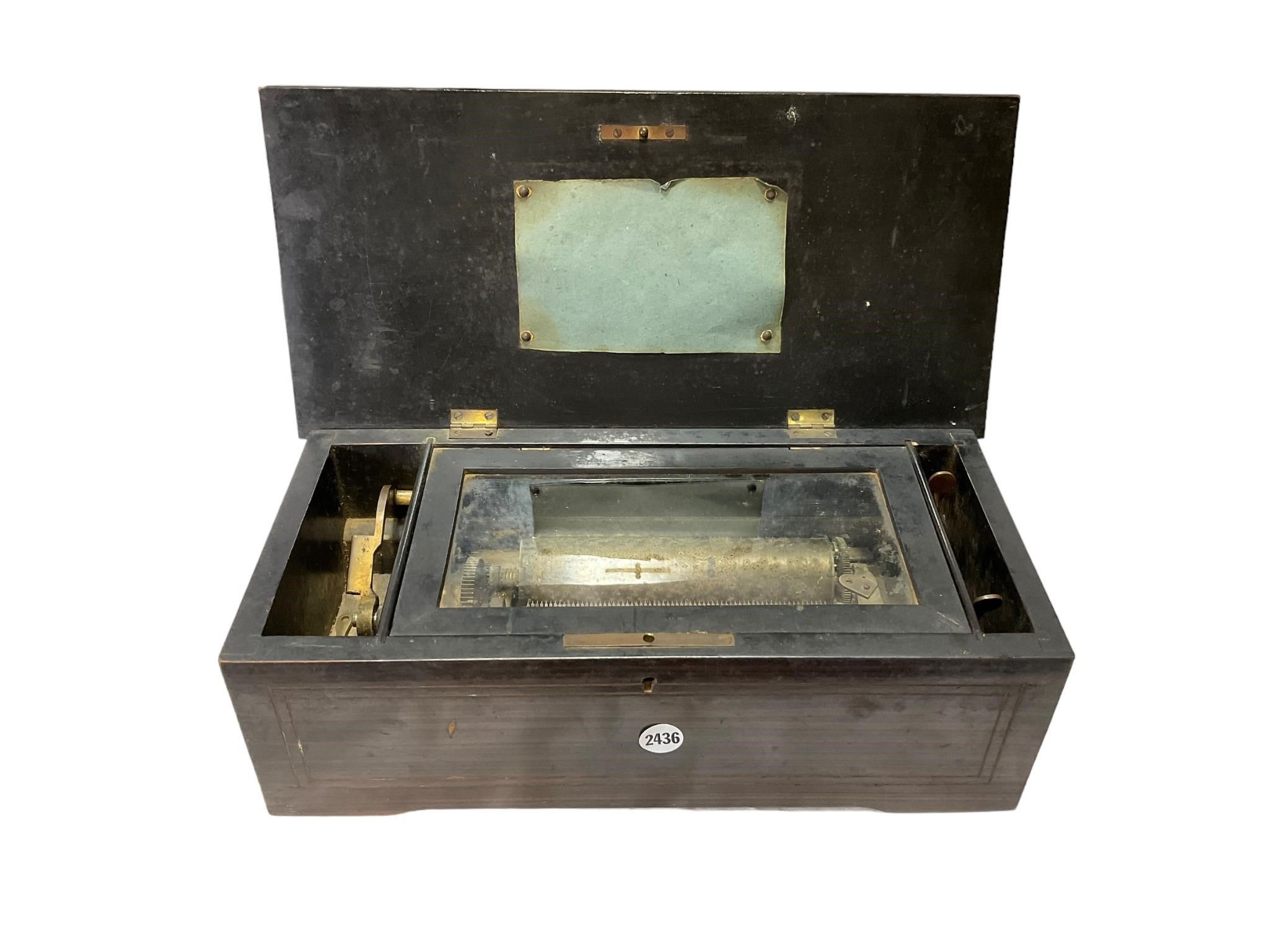 Antique Inlaid Cylinder Music Box