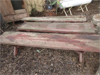 3 Redwood Picnic Benches