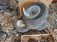 LOT  TIRES WHEELS- DOLLY WHEELS