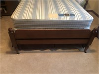 Full size bed with button free firm mattress