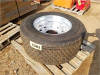 (1) 445/50 R22.5 tire with aluminum rim