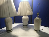 3 Ivory Lamps: Two Matching
