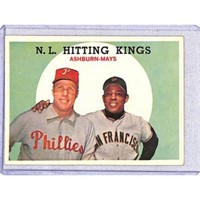 1959 Topps Hitting Kings Mays/ashburn Nice Shape