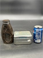 JUSTRITE CARBIDE POCKET TIN AND A RESPIRATOR