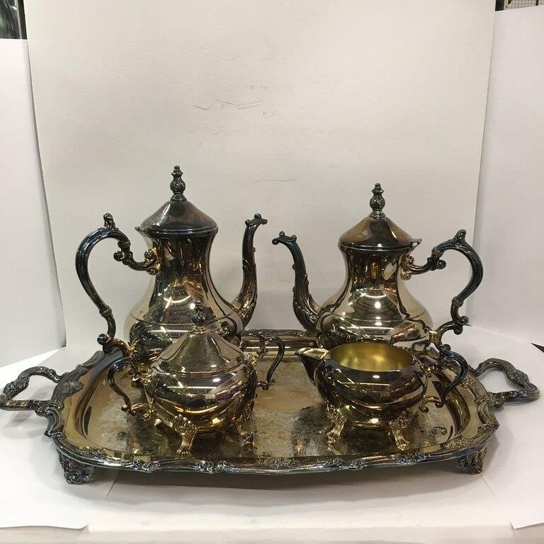 F. B. Rogers Silver Plate Tea Set With Tray