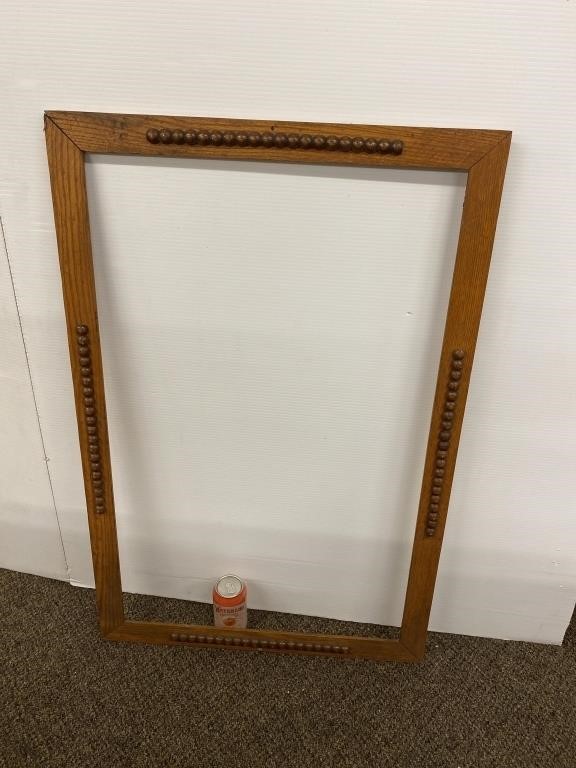 Vintage Wooden Picture Frame with Beaded Trim