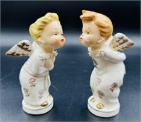 Vintage Japan Kissing Christmas Angels - Wings