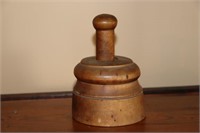 Antique Wooden Butter Press With Chicken