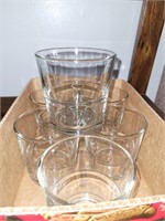 6 PC CLEAR GLASS LOW BALL DRINKING GLASSES