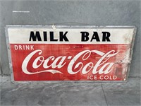 Coca Cola Milk Bar Screen Print Tin Sign - 1800 x