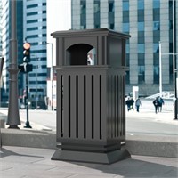 BEAMNOVA Trash Can Outdoor Top Tray Black