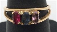 14k Gold Ring With Colored Stones
