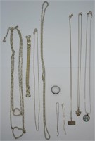 8 pcs. Sterling & Costume Jewelry