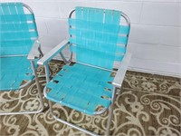Vintage aluminum beach folding chairs