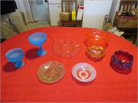 Red Carnival Glass bowl, Indiana glass Lotas
