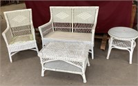 4 Piece Vintage Wicker Patio Furniture