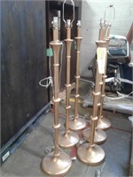 Lot of 6 - 53" Gold Coloured Floor Lamps