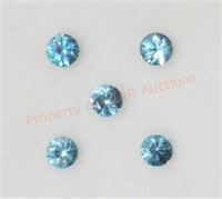 (5) Blue Zircons Gemstones