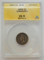 1859 INDIAN HEAD CENT VG DETAILS