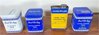 4 pcs. Vintage Tea & Linseed Oil Advertising Tins