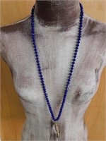 GEODE SLICE PENDANT ON SPARKLE BEAD NECKLACE