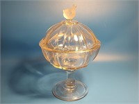 "Chick" Large Compote w/Hatching Chick Finial