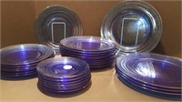 COBALT BLUE DEPRESSION GLASS PLATES