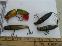 4 Old Fishing Lures - G C B CO Garrett Ind