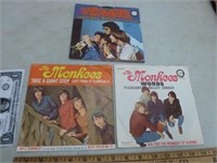 3 Monkees 45 RPM Records w/ Covers