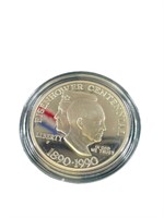 1990 US Eisenhower Centennial Silver Dollar