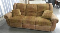 COUCH WITH RECLINERS AT EACH END WITH PILLOWS