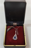 Sterling Silver w/ Blue Sapphire Necklace