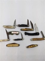 Ten Vintage Pocket Knives