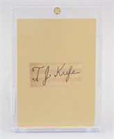Signed "TJ Keefe" Autograph COA
