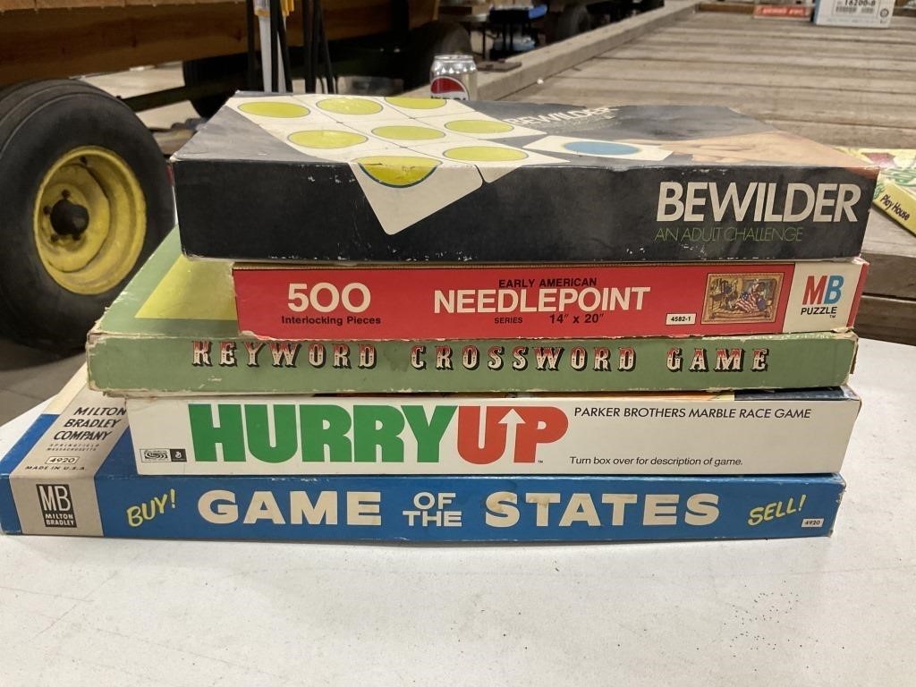 5 Vintage Board Games, Puzzle PU ONLY