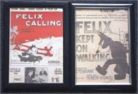 Framed 1923 "Felix Kept on Walking"