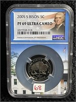 2005 S JEFFERSON 5C "BISON" NGC PROOF 69 ULTRA