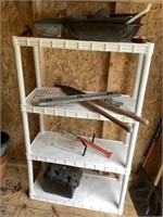 White shelving 36 x 15 x 5’ with contents