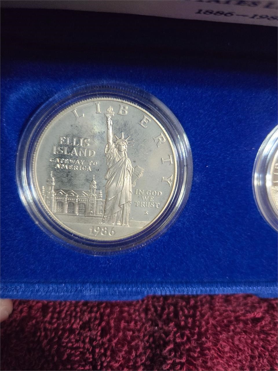 US Mint '86 Liberty Proof Silver Dollar & Half "S"