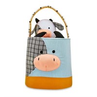 Cow Plush Easter Basket  8 inch  Kipekee