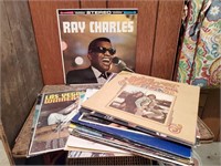 Crate of record albums (20)