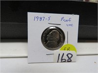 1987=s Jefferson Nickel unc