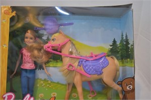 New Camping Fun Barbie Doll and Horse