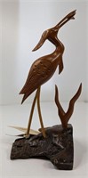 Canadian Native American Carved Heron Sculpture