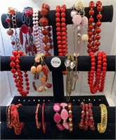 20pc Red/Pink Necklaces and Bracelets