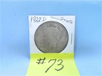 1922D Peace Silver Dollar, Smooth